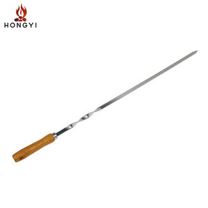 Brochettes en acier inoxydable Hongyi 55 cm 10 mm 2 mm, outils de barbecue plats pour la cuisson en extérieur, accessoires de barbecue durables et réutilisables - Product Image 4