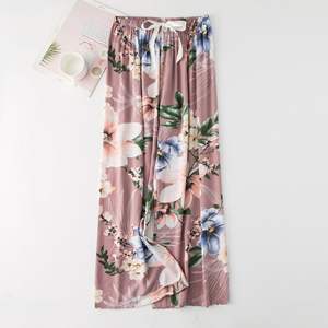 <span class=keywords><strong>Pantalon</strong></span> de pyjama en coton et soie <span class=keywords><strong>ample</strong></span> à taille élastique à imprimé floral vintage respirant pour femmes enceintes, nouveauté été - Product Image 3