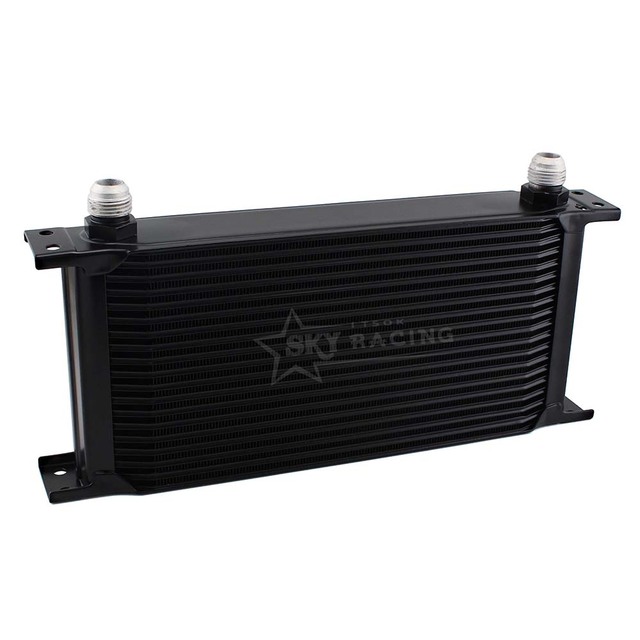 Universal Aluminum Oil Cooler Engine Transmission British Type Oil Cooler Kit 19 Rows