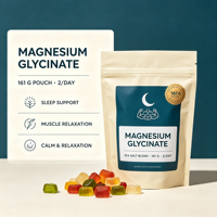 Gummies de Bisglycinate de Magnésium OEM ODM Marque Privée Vente en Gros Saveur Framboise Haute Absorption pour la Santé Cardiaque