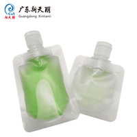 Pochette en plastique transparente à bec verseur personnalisée, réutilisable, 30 ml, 50 ml, 100 ml, pour le stockage de lotion et de cosmétiques