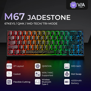 Teclado Mecánico XVX M67 <span class=keywords><strong>JadeStone</strong></span>, 67 Teclas, 65%, Gasket, Hot-Swap, Keycaps IMD-Tech, Inalámbrico Trimodal, RGB, para Juegos - Product Image 6