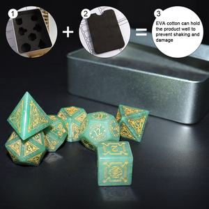 <span class=keywords><strong>Xi</strong></span> <span class=keywords><strong>Ping</strong></span> Juegos de mesa Dados Mazmorras y dragones Piedra natural Piedra preciosa DND RPG Dados 16mm-24mm Juego verde a granel - Product Image 5
