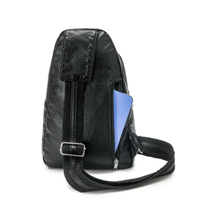 Sac de poitrine tendance et décontracté, léger, pour le vélo, avec sangle réglable et fermeture éclair, sac <span class=keywords><strong>bandoulière</strong></span> en cuir PU - Product Image 5
