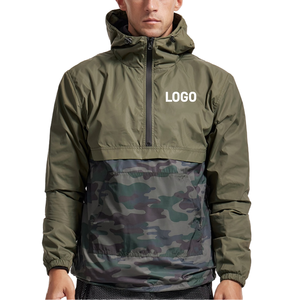 High Quality Premium Mesh Liner Coat with Custom Logo <b>Camo</b> Print Double Layer Waterproof Half Zip Windbreaker <b>Jacket</b> for <b>Men</b> - Product Image 1