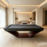 Table de billard moderne minimaliste populaire et écologique de 9 pieds avec pieds décoratifs, logo personnalisé, couleur de tissu sur mesure pour projet de salle de jeux de villa, OEM