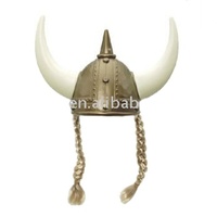 Chapeau de fête en plastique pour carnaval, Halloween, Viking, avec tresses, 100% polyester, unisexe adulte, marque Milish MH-0145