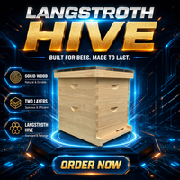 Heißer Verkauf: Langstroth National Bienenstock, zweilagig, 8/10 Rähmchen, Holz-Bienenstock mit 1 Jahr Garantie – Neu für Imkerei und landwirtschaftliche Nutzung