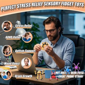 Vipctery Fidget Spinners Jouets de voyage pour enfants et adolescents Jouets sensoriels portables Autisme 5 à 7 ans Plastique Unisexe - Product Image 5