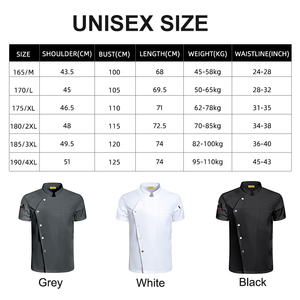 Camisa de manga corta de verano para restaurante italiano Catering cocina cocinero Chef chaqueta botones abrigo hombres uniformes para camareros camarera - Product Image 5