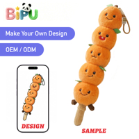 Porte-clés en peluche orange personnalisé en usine avec plusieurs expressions faciales, jouet en coton doux rembourré - Décoration de Noël créative