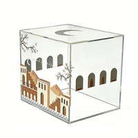 Boîte en acrylique transparente pour l'Aïd al-Fitr, boîte cadeau Ramadan Moubarak, boîte de rangement pour bonbons, chocolats, dattes, boîte en acrylique Ramadan