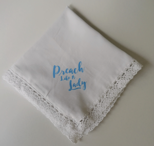 100% <strong>Cotton</strong> White <strong>Ladies</strong> Lace Hem <strong>Handkerchiefs</strong> in <strong>Cotton</strong> or Linen Material with <strong>Printing</strong> Embroidery logo - Product Image 3