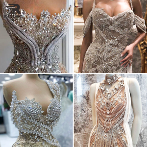 โซ่ตกแต่งแบบแบน 3 มิติ หลายสไตล์ ประดับด้วยคริสตัลหลากสี สำหรับเย็บตกแต่งเสื้อผ้า รองเท้า เข็มขัด กระเป๋า สำหรับการแสดงเต้นรำ - Product Image 6