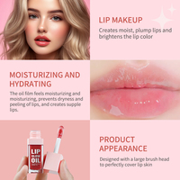 Lakerain Private Label Clear Glossy Pink Lip Gloss teinte à l'huile plus dodue Custom Hydratant Hydratimg Nourish Liquid Lip Glow Oil