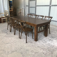 Ensemble de chaises et tables rondes pliantes en bois de 6 pieds pour restaurant, café, bar, événements - usage commercial