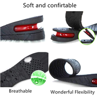 Semelles intérieures unisexes en PVC à 4 couches, réglables en hauteur, confortables, avec coussin d'air, rehausseurs de chaussures invisibles, absorption des chocs, semelles rehaussantes