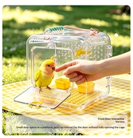 Cage à oiseaux de voyage portable en acrylique de luxe avec sangle de transport et aérations