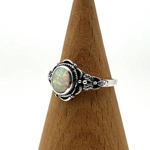 European Style <b>Opal</b> <b>Ring</b> <b>Silver</b> Oval Bezel Setting Women's Jewelry Gift Fashion <b>Rings</b> - Product Image 2