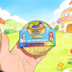 Boîte Mystère Arc-en-ciel Colorée : Jouets Squishies en forme de Boulettes, Boules Scintillantes en forme de Pain Vapeur, Jouets Sensoriels Fidget, Balles <span class=keywords><strong>Anti</strong></span>-<span class=keywords><strong>stress</strong></span> à Presser en Forme d'Aliments - Product Image 2