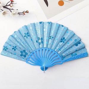 7-Inch Gold Foil Folding Fan Easy to Open and Close Painted Bamboo with Hanfu Clothing for New Year Halloween Girlish <b>Gift</b> - Product Image 4
