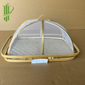 Couvre-plat en bambou fait main avec filet fin, écologique, pour table à manger, restaurant, hôtel et usage domestique - Product Image 5