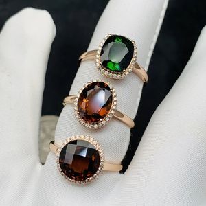 Xinfly Men's Luxury 18k Gold <b>Finger</b> <b>Ring</b> with Natural Diamond Tourmaline Gemstone Minimalist Design for Wedding Engagement Party - Product Image 1