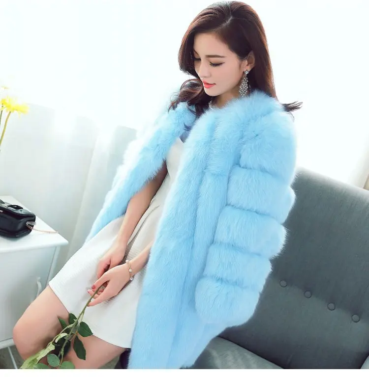 2024 Women Faux Fur Coat Wholesale Classic Medium Length Soft Beige Women Faux Fur Coat Jacket