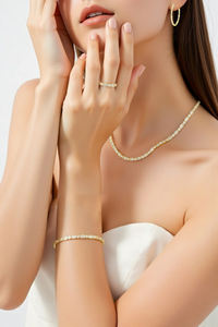 CUSTOM 10K/14K/18K <b>SOLID</b> <b>GOLD</b> LAB GROWN CVD IGI/HPHT DIAMOND CLASSIC ENGAGEMENT PARTY GIFT BRACELET for MEN & WOMEN - Product Image 3