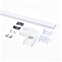 Profilé LED en aluminium pour coins décoratifs 14*06mm, canal de lumière flexible et découpable, noir, blanc, argent, décorations