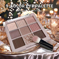 Palette de fards à paupières au thé au lait nacré imperméable pigmentée à 9 couleurs maquillage en poudre sèche pour le maquillage des yeux