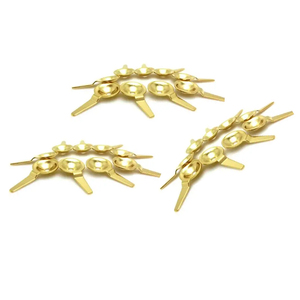 金メッキEeg電極ゴールドカップコネクタOEM ODM工場カスタムスタンプ小型真鍮部品サービス - Product Image 2