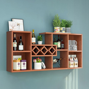 <b>Wall</b> <b>Mounted</b> Wine Rack 1.6m Light Walnut With White Glass Doors Solid Wood Modern <b>Display</b> Storage For Living Room Dining Room - Product Image 2