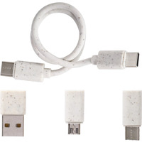 Organizador de Escritorio Multifuncional 6 en 1 de Bambú, Juego de Cables de 60W, Organizador de Cables, Cable de Datos USB, Cargador Inalámbrico