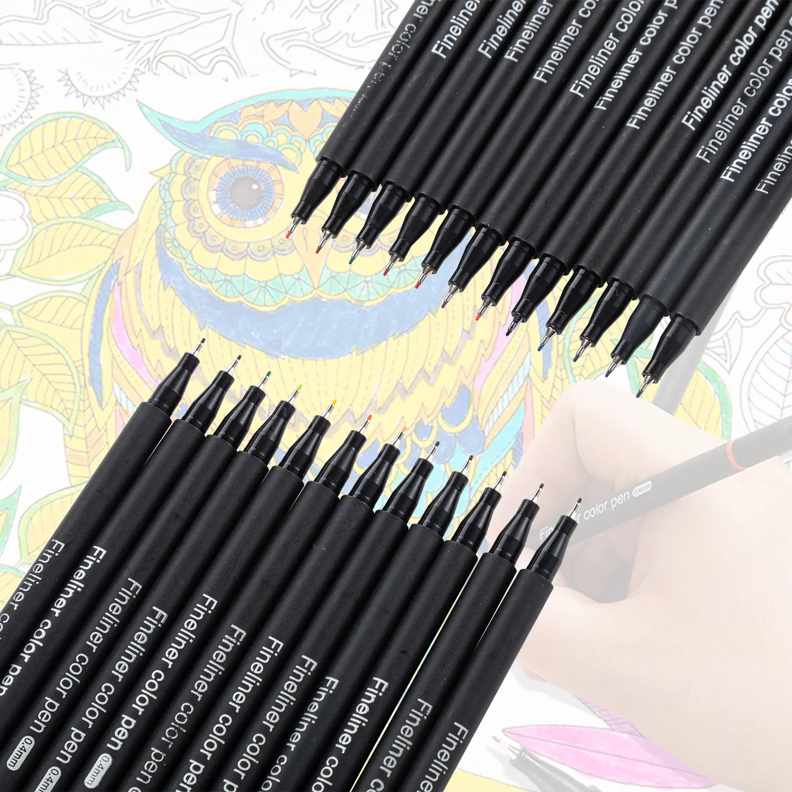 Künstlerische kreative Skizzier-Stifte in verschiedenen Farben 0,4 MM feine Spitze wasserbasierter Tinten-Markierstift für Kinder Erwachsene Malerei