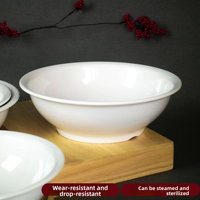 Soupière en mélamine plastique de 12 pouces, grand bol à soupe, vaisselle de banquet, assiette à homard, plat profond, durable, moderne, minimaliste, floral