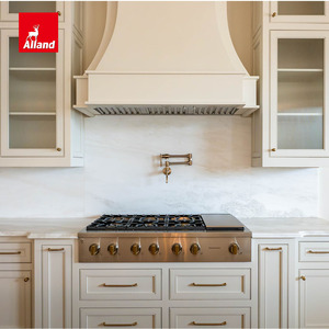 Meubles de cuisine intègrés de style Shaker, bicolores, avec façade cannelée et à perles, pour réfrigérateur et <span class=keywords><strong>lave</strong></span>-<span class=keywords><strong>vaisselle</strong></span>, prêts à l'assemblage, au design intemporel et aux détails de finition sur le bas du meuble. - Product Image 2