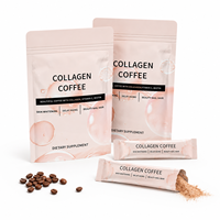 Poudre de café au collagène en sachet individuel avec biotine, soin beauté de la peau, anti-âge, soin des cheveux et des ongles, complément alimentaire, étiquette privée OEM disponible