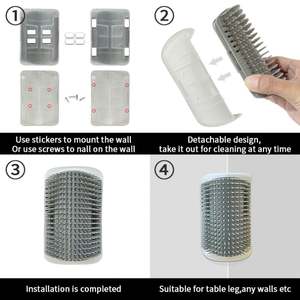 Cat Self Groomer With Catnip Soft Cats Wall <b>Corner</b> Massage Cat Comb Brush Rubs the Face With a Tickling Comb Pet Grooming Supply - Product Image 6