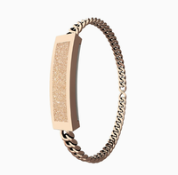 Bracelet intelligent sans écran, bijou connecté avec chaîne de pierres précieuses, moniteur de santé Bluetooth, podomètre pour adultes et personnes âgées, universel