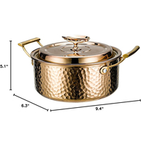 Casserole de cuisson en acier inoxydable triple couche de haute qualité, couleur or, antiadhésive, compatible gaz et induction, pour soupes et bouillons