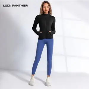 Luckpanther 활동복 도매 여자의 긴 소매 코트 전체 집업 슬리브 스포츠 재킷 실행 최고 운동 요가 재킷