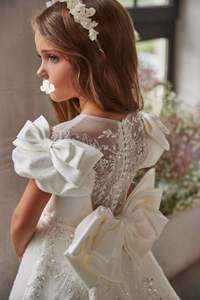 فساتين حفلات للبنات الصغار من الدانتيل بأكمام طويلة بسعر الجملة - Product Image 4