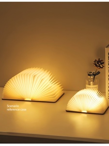 Colorato Design moderno in legno luce del libro USB ricarica <span class=keywords><strong>notte</strong></span> illuminazione a LED pagina di tornitura funzione regalo creativo - Product Image 4