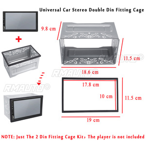 2 DIN Radio Installation Frame Unit Universal Cage Radio Vehicle Case <b>Car</b> <b>DVD</b> <b>Player</b> Framework Mounting Plate Frame for Passat - Product Image 2