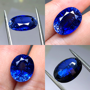Hình bầu dục hình dạng Màu Xanh Hoàng gia phòng thí nghiệm Sapphire Thái Lan cắt đá quý đá với các vết nứt và vùi cho đồ trang sức với agl - Product Image 5