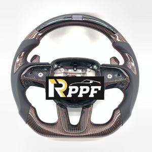 Volant en fibre de carbone Rppf en promotion avec LED et embouts de volant pour <span class=keywords><strong>Dodge</strong></span> Charger <span class=keywords><strong>2015</strong></span>-2021 et <span class=keywords><strong>Dodge</strong></span> <span class=keywords><strong>Durango</strong></span> 2018-2021 - Product Image 1