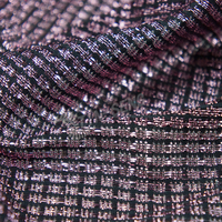 Tissu jersey brillant en maille lurex à carreaux métalliques pour vêtements textiles
