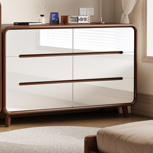 <span class=keywords><strong>Commode</strong></span> moderne de luxe en bois massif de caoutchouc à 4 tiroirs pour chambre, salon et armoire de rangement hospitalière - Product Image 2