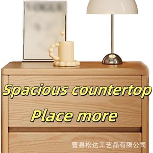 Wooden bedside table with double <b>drawers</b>, modern style, suitable for <b>small</b> bedrooms, bedside storage rack, sofa side table - Product Image 4